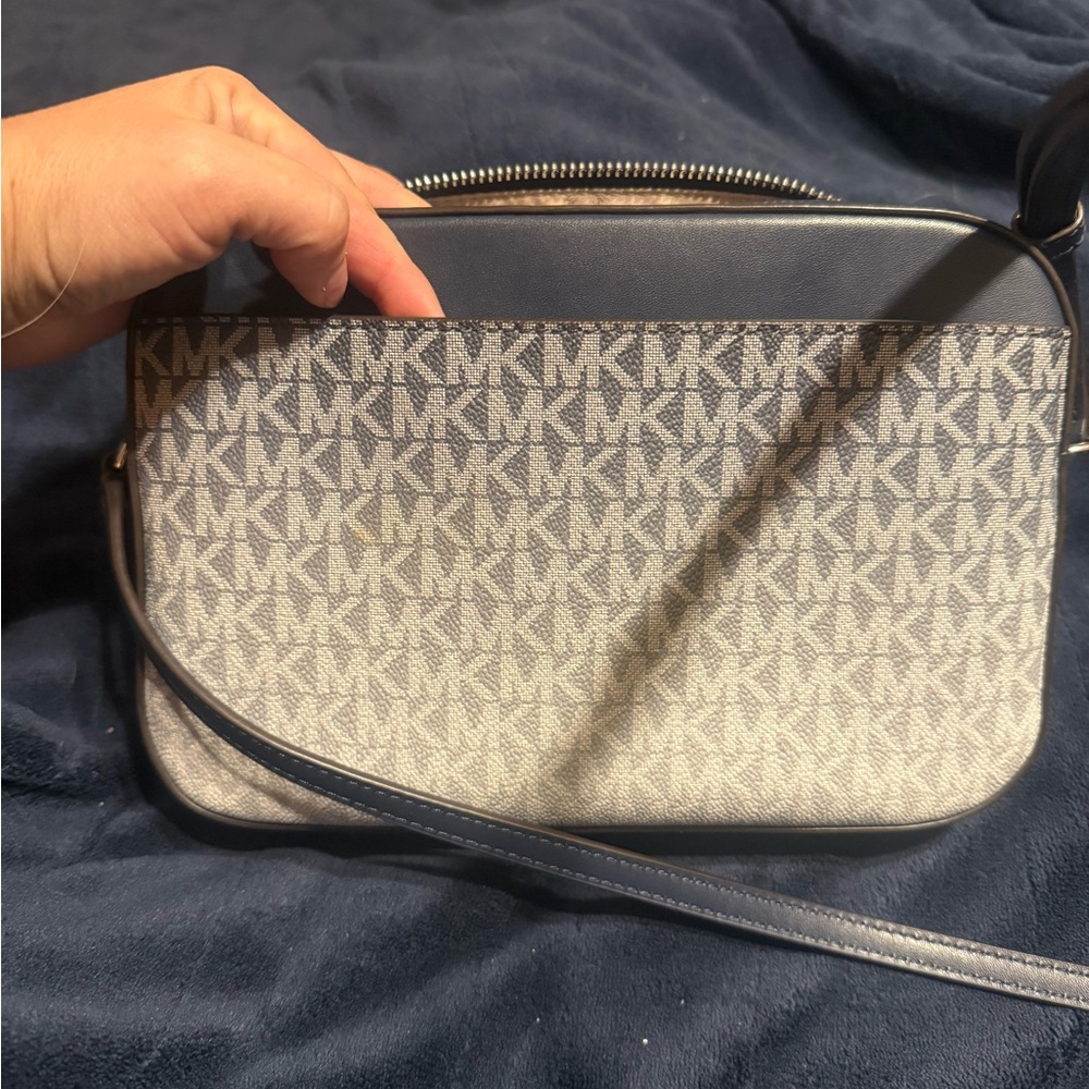 Michael Kors Blue Crossbody Bag with Metallic Accents - Picture 2 of 4